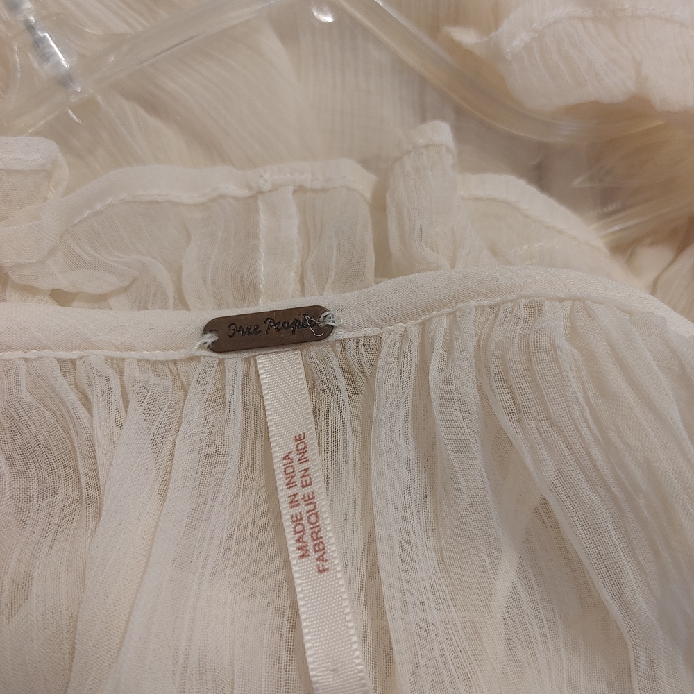 Free People Cream Ruffle Blouse - Picture 2 of 5